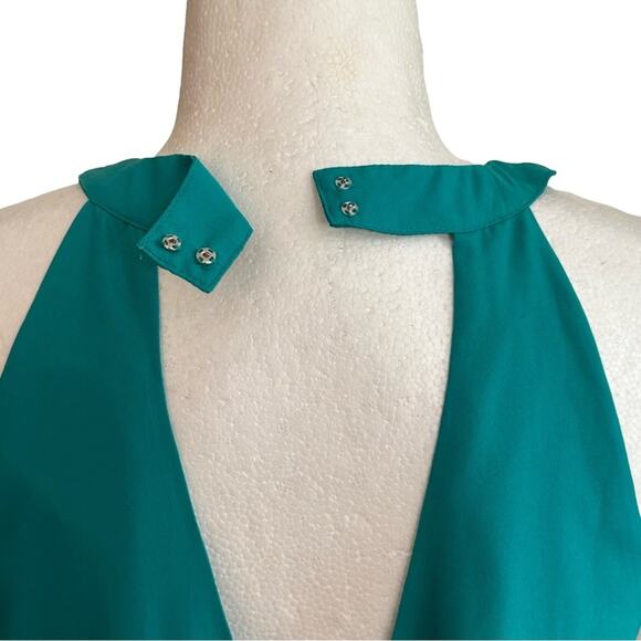 J. Crew Factory Dress Teal Halter Sleeveless Open Wrap Back Shift Size 6 NEW - Picture 7 of 12